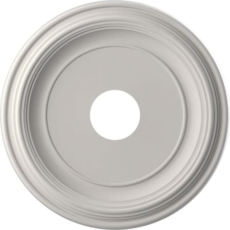 Ekena Millwork Traditional PVC Medallion (Canopies up to 9 1/2"), 16"OD x 3 1/2"ID x 1 3/8"P, Satin Blossom White CMP16TRGBW